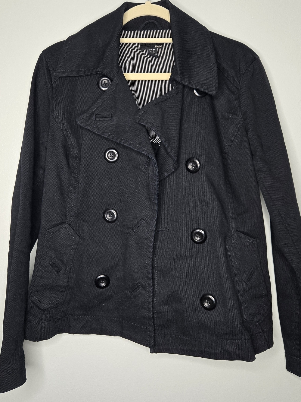 H&M Black Corduroy Jacket Blazer 12